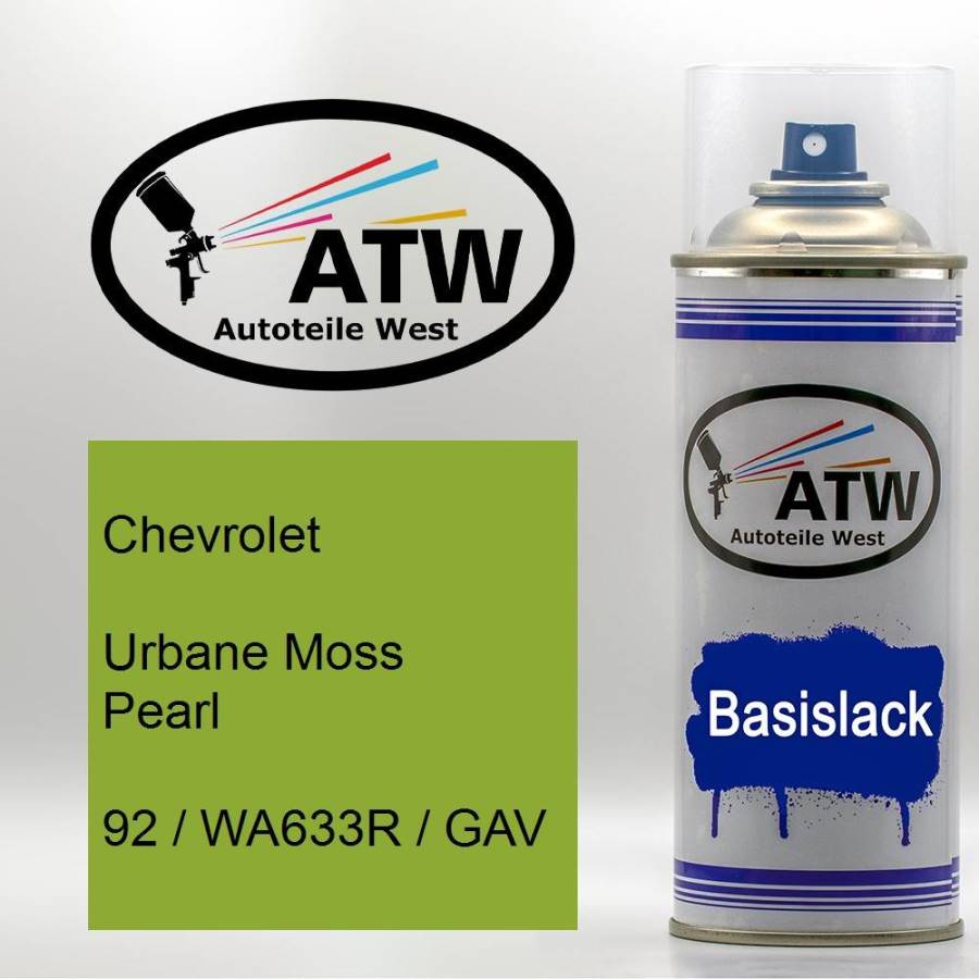 Chevrolet, Urbane Moss Pearl, 92 / WA633R / GAV: 400ml Sprühdose, von ATW Autoteile West.